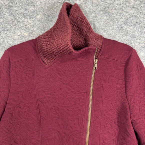 Anthropologie Saturday Sunday Women's Red Burgundy Wool Full Zip Sweater Size S - Picture 2 of 16
